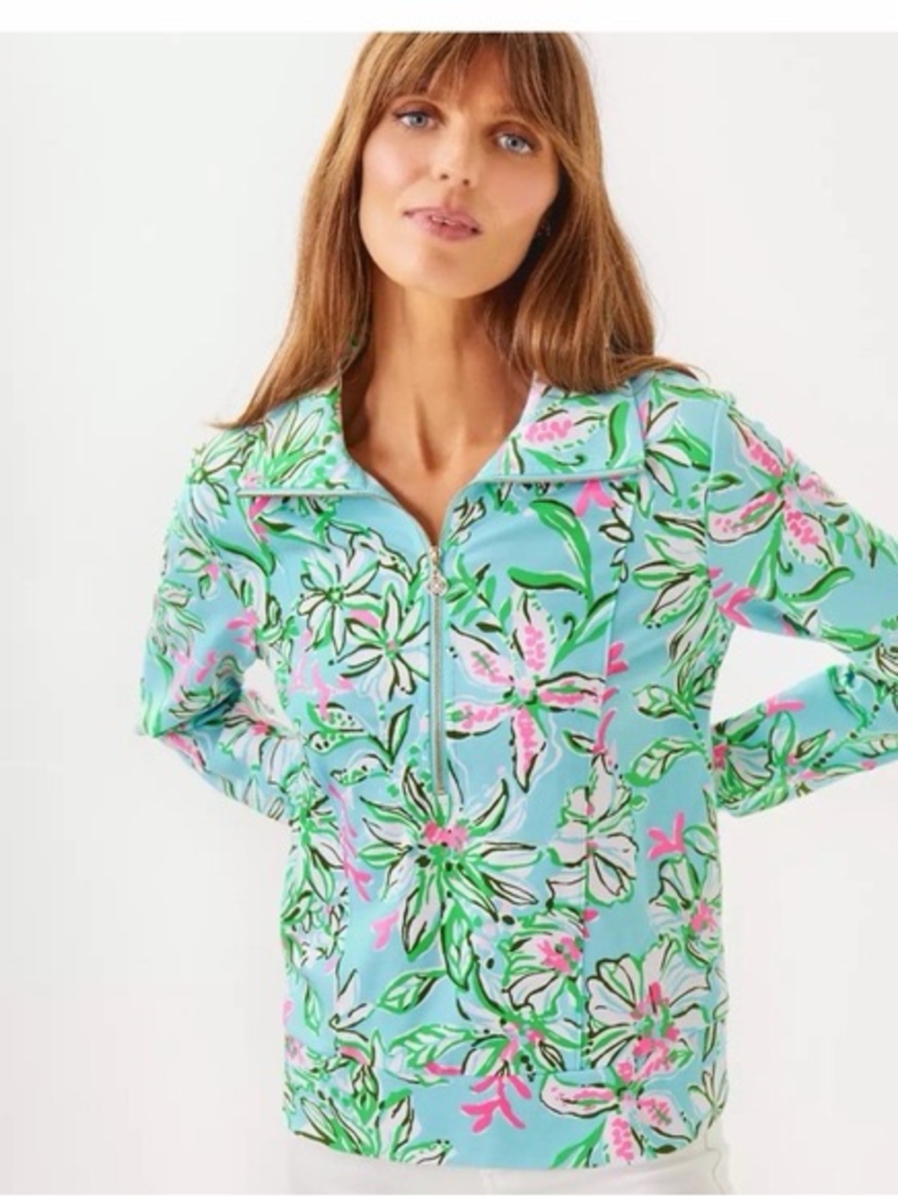 Lilly Pulitzer Eleni UPF 50+ Pullover ”Sun of a Bun” (EUC)